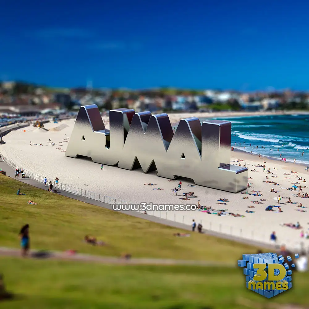 ajmal in Bondi Beach style - 3D name wallpaper