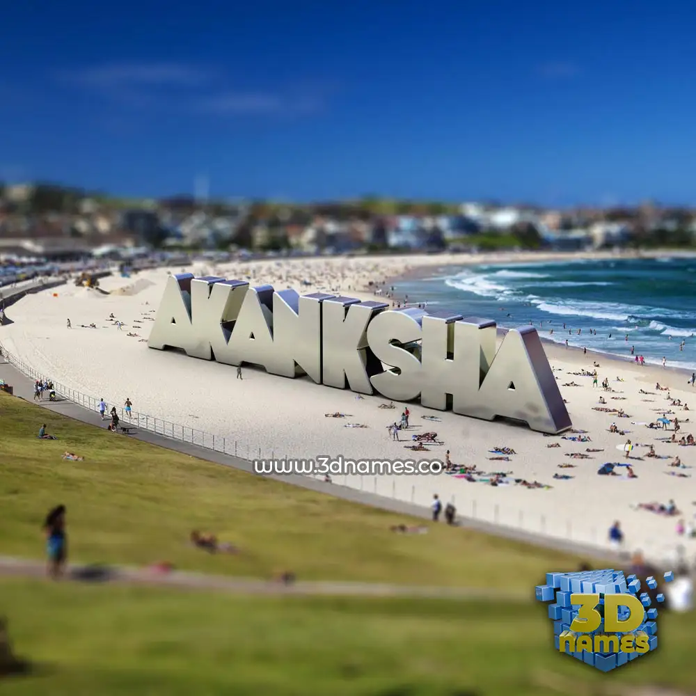 akanksha in Bondi Beach style - 3D name wallpaper
