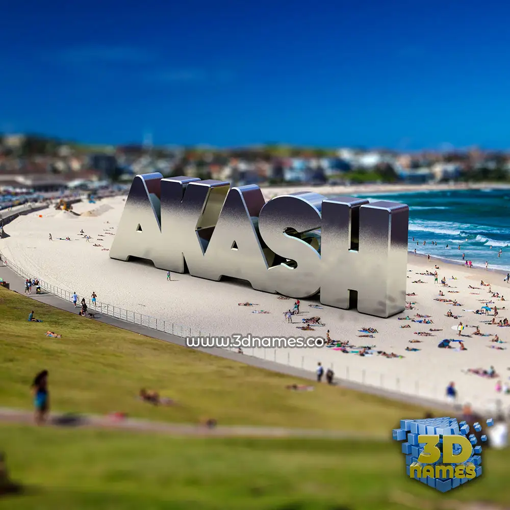 akash in Bondi Beach style - 3D name wallpaper