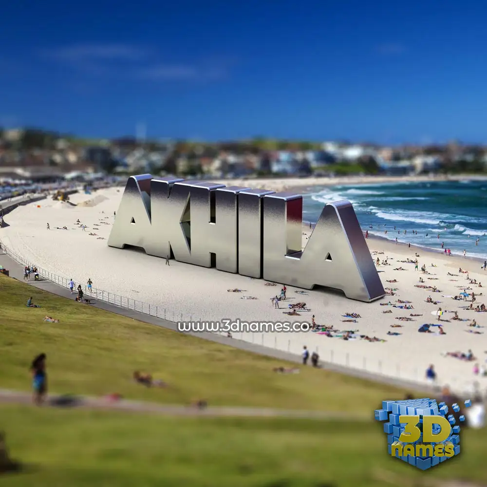 akhila in Bondi Beach style - 3D name wallpaper