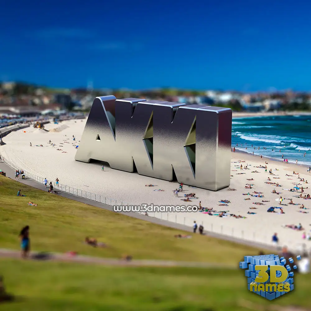 akki in Bondi Beach style - 3D name wallpaper