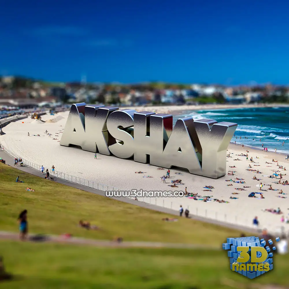 akshay in Bondi Beach style - 3D name wallpaper