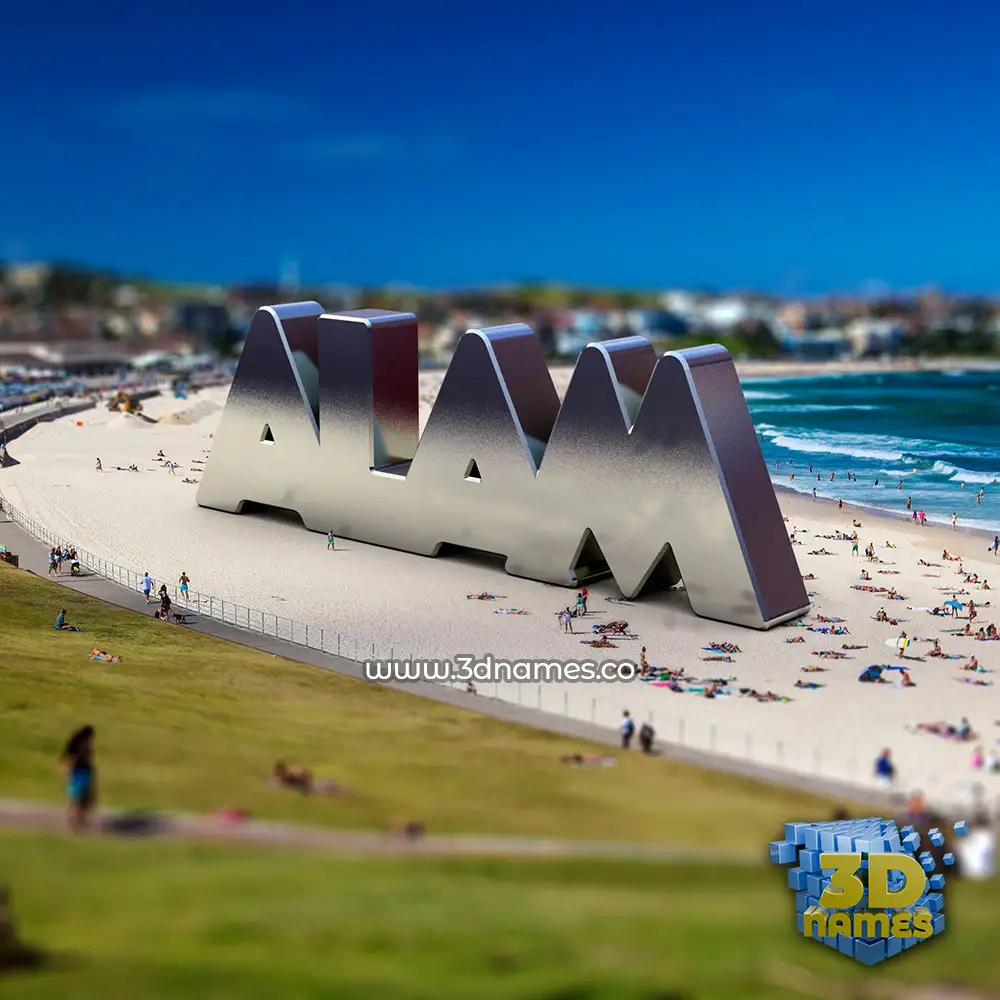 alam in Bondi Beach style - 3D name wallpaper