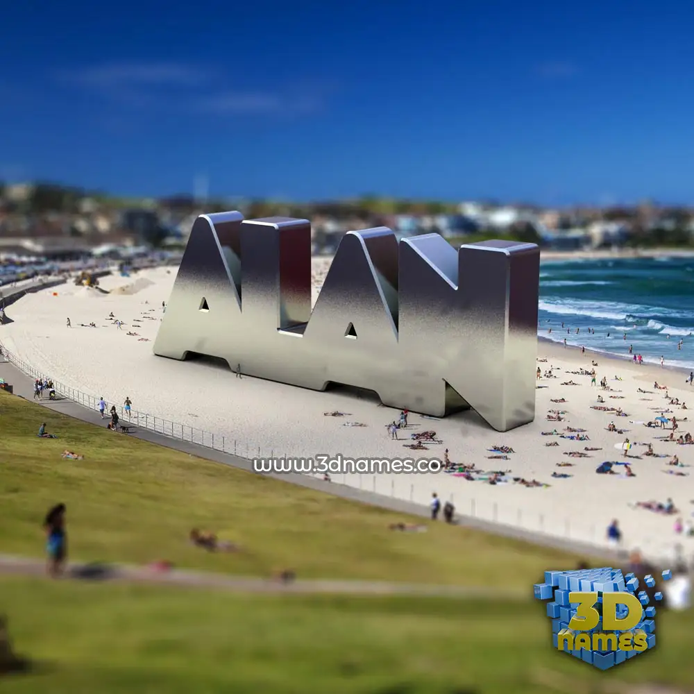alan in Bondi Beach style - 3D name wallpaper