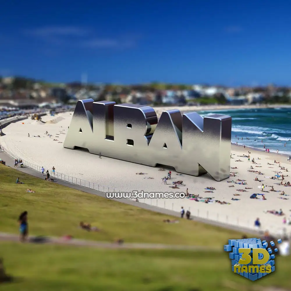 alban in Bondi Beach style - 3D name wallpaper