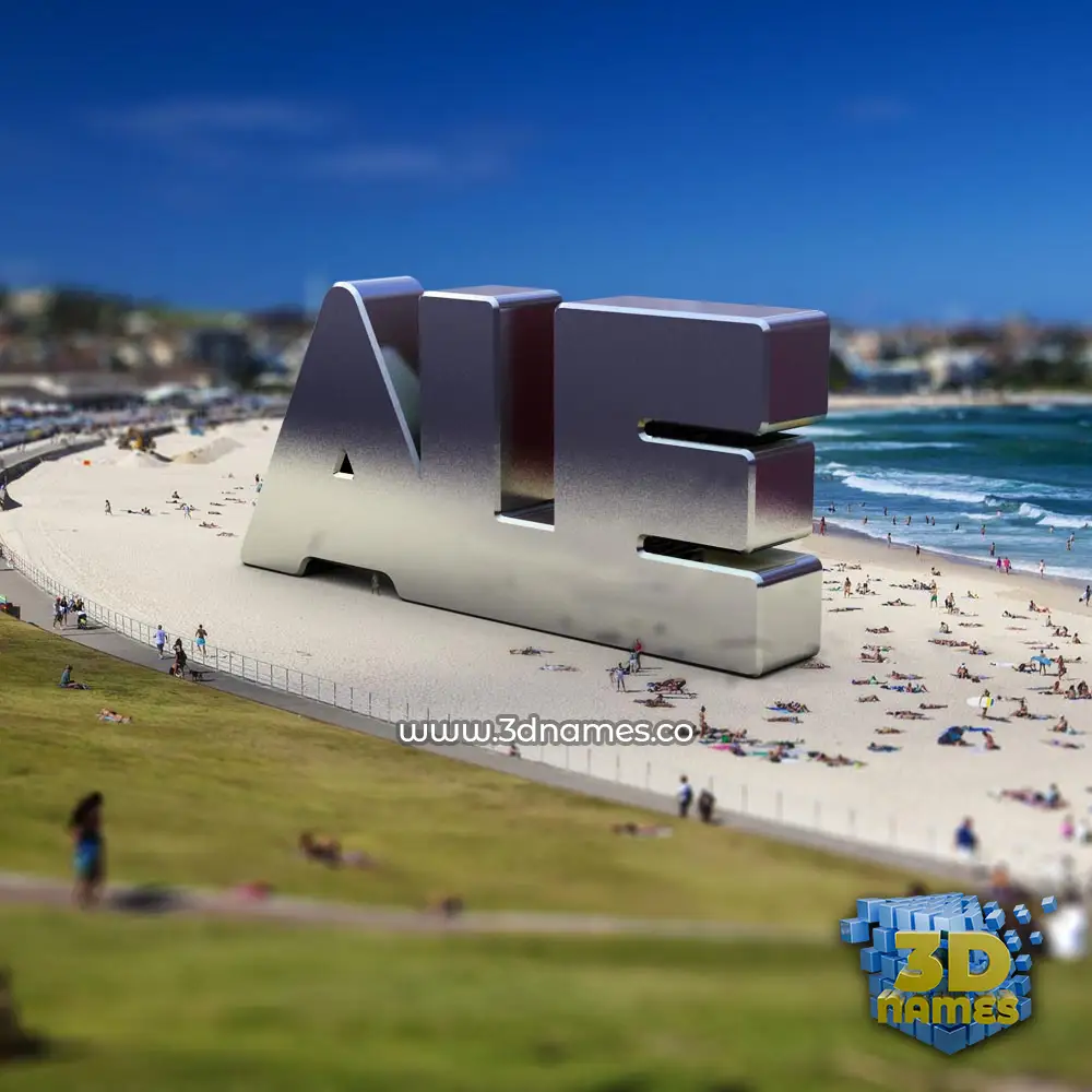 ale in Bondi Beach style - 3D name wallpaper
