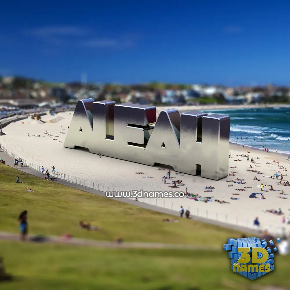 aleah in Bondi Beach style - 3D name wallpaper