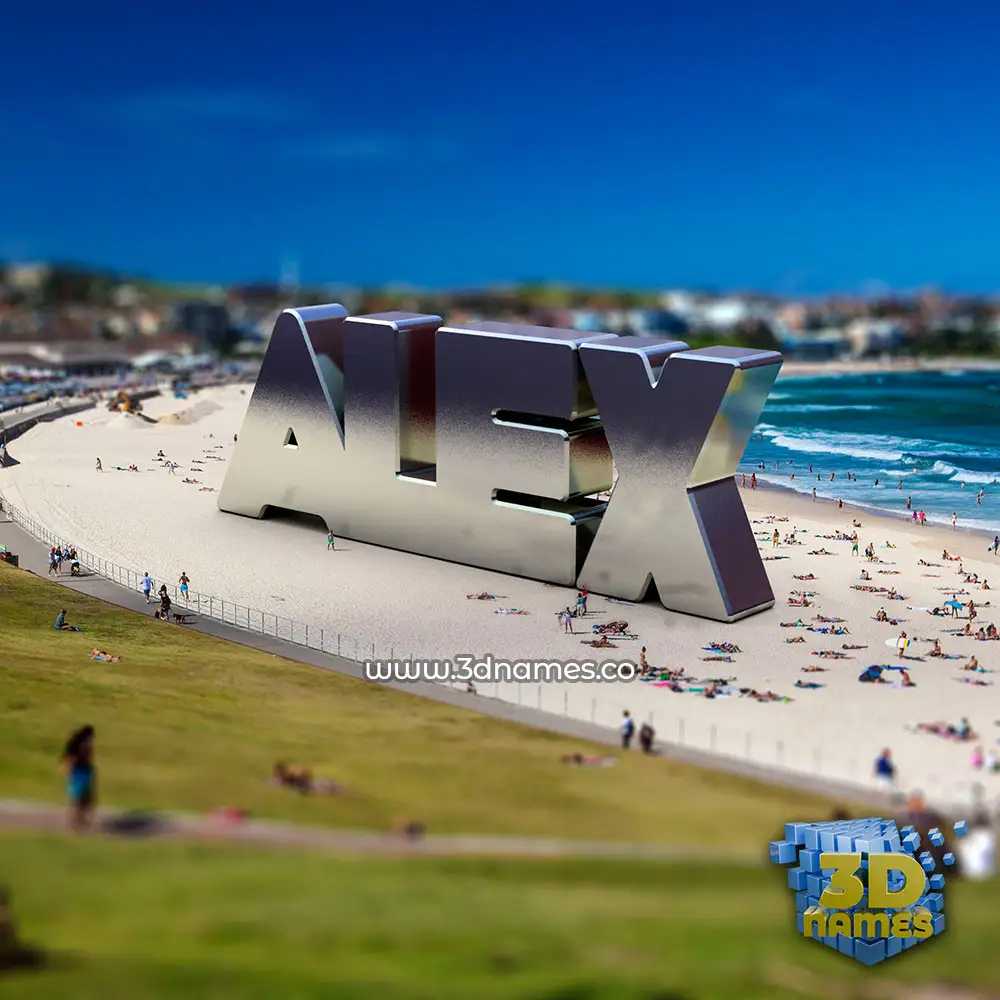 alex in Bondi Beach style - 3D name wallpaper