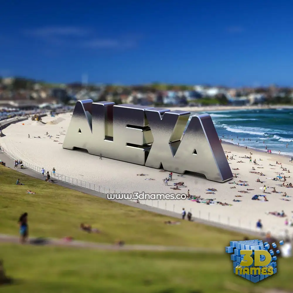 alexa in Bondi Beach style - 3D name wallpaper