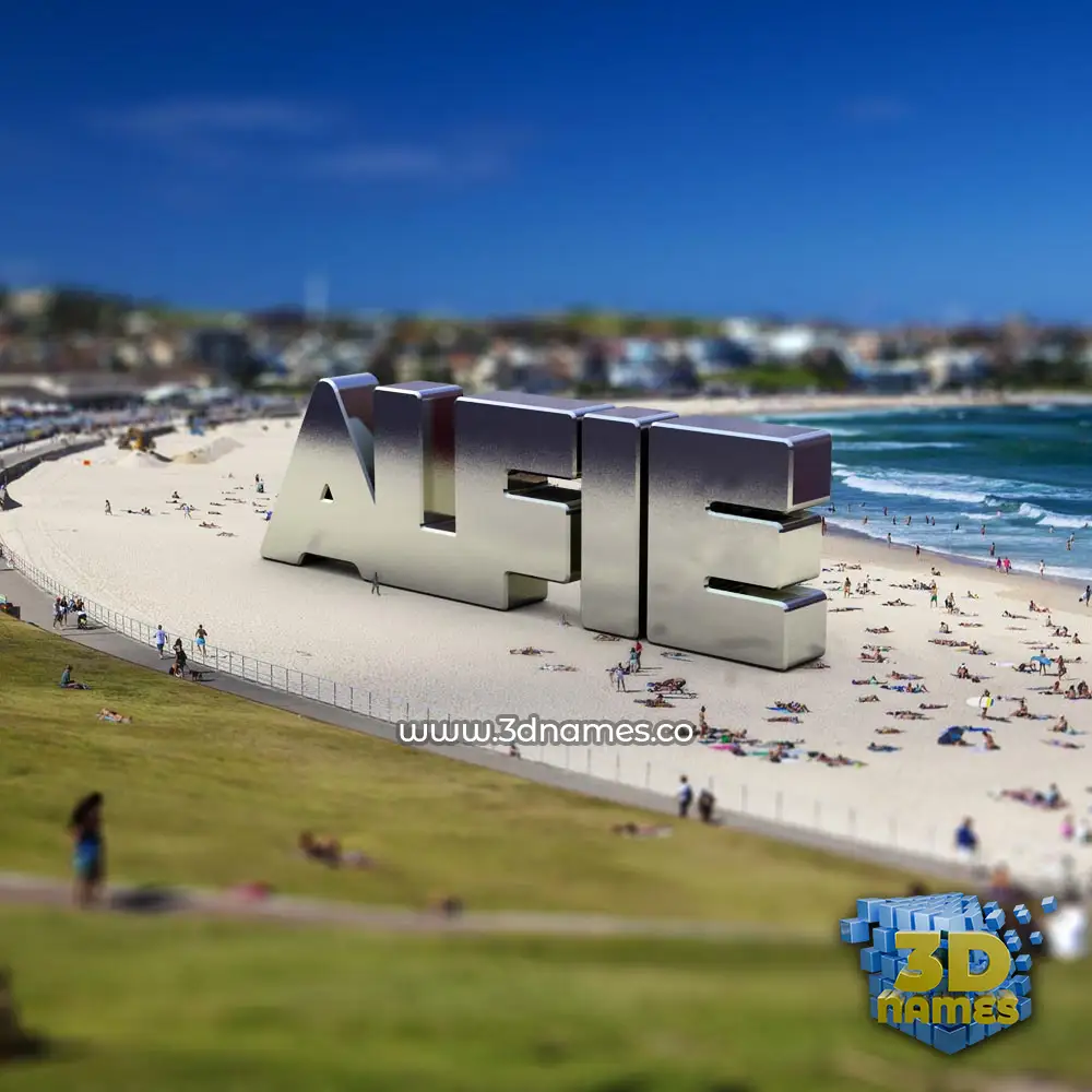 alfie in Bondi Beach style - 3D name wallpaper