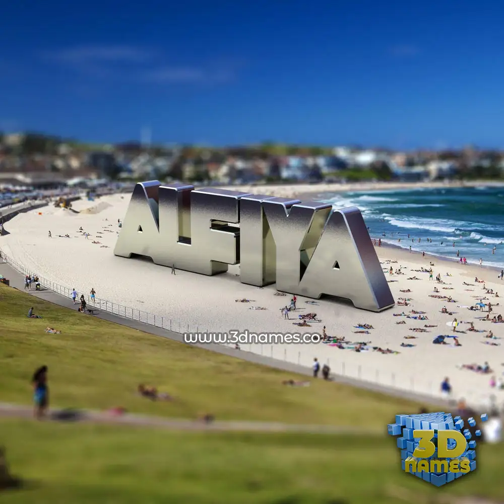 alfiya in Bondi Beach style - 3D name wallpaper