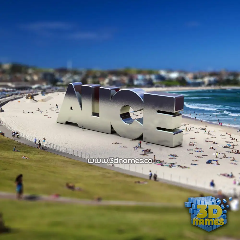 alice in Bondi Beach style - 3D name wallpaper