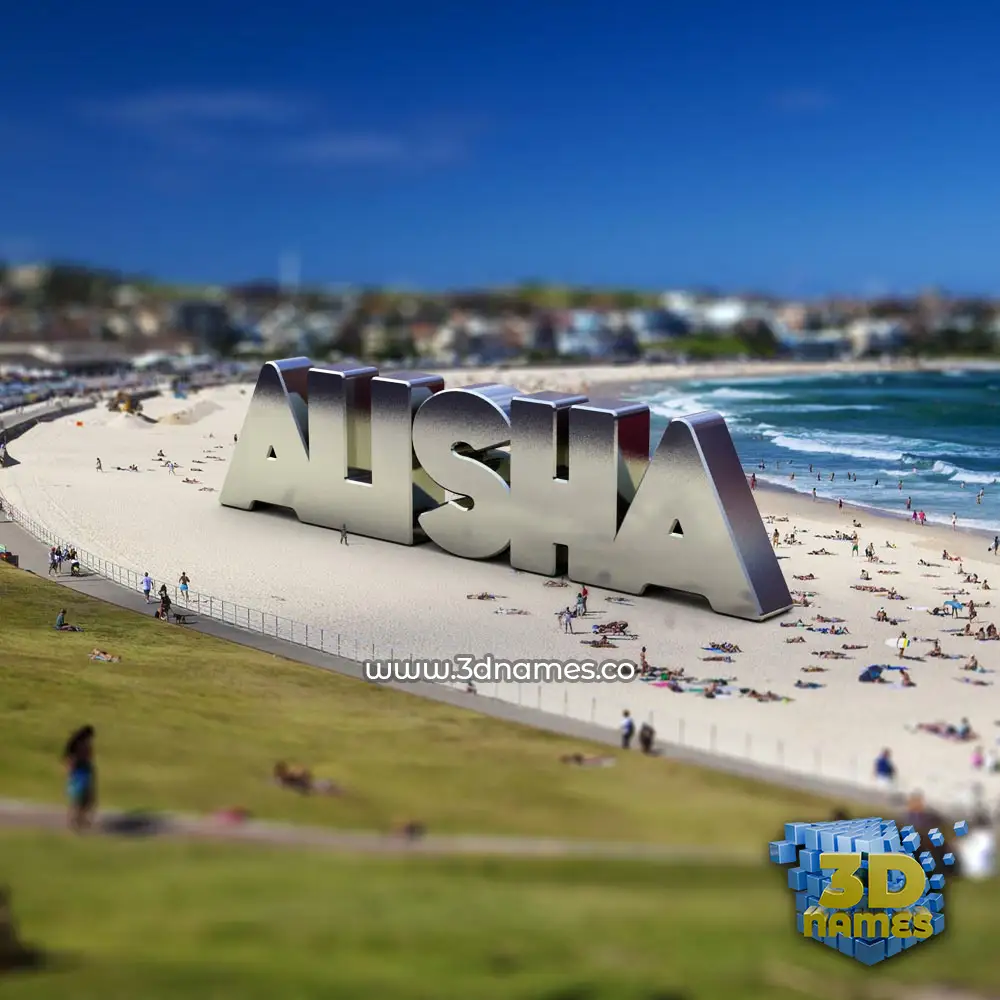 alisha in Bondi Beach style - 3D name wallpaper