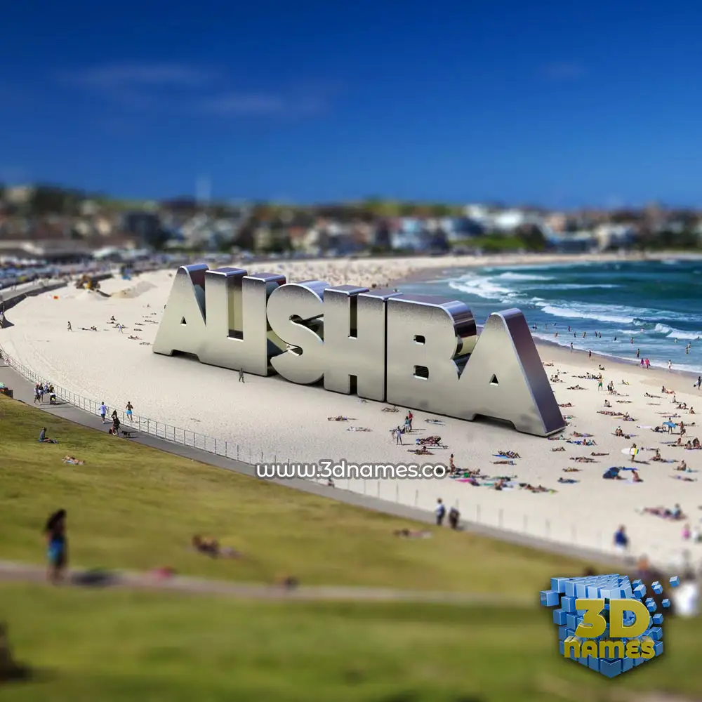 alishba in Bondi Beach style - 3D name wallpaper