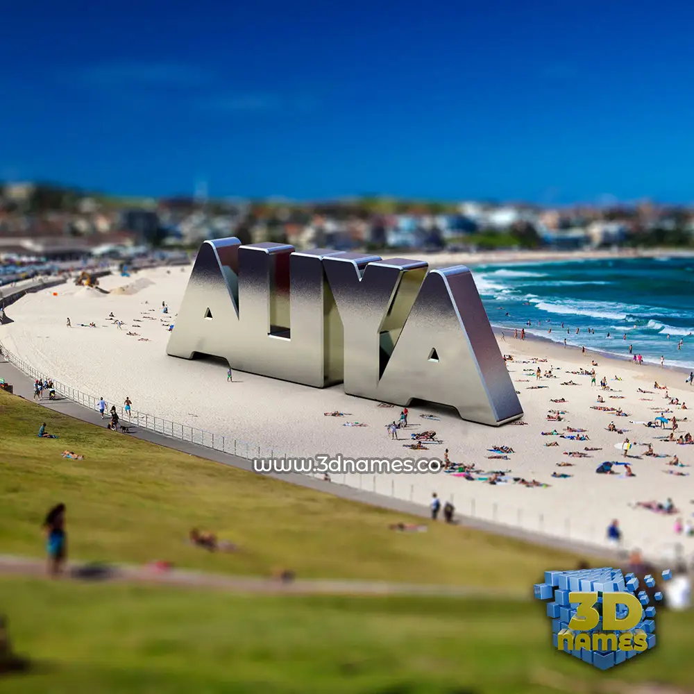 aliya in Bondi Beach style - 3D name wallpaper