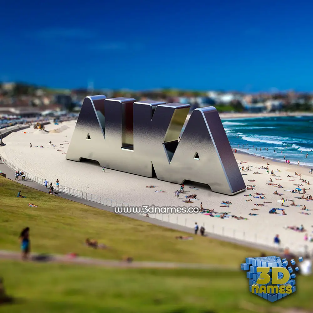 alka in Bondi Beach style - 3D name wallpaper