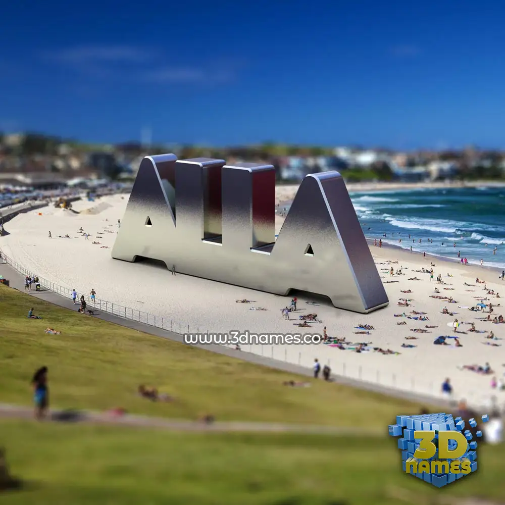 alla in Bondi Beach style - 3D name wallpaper