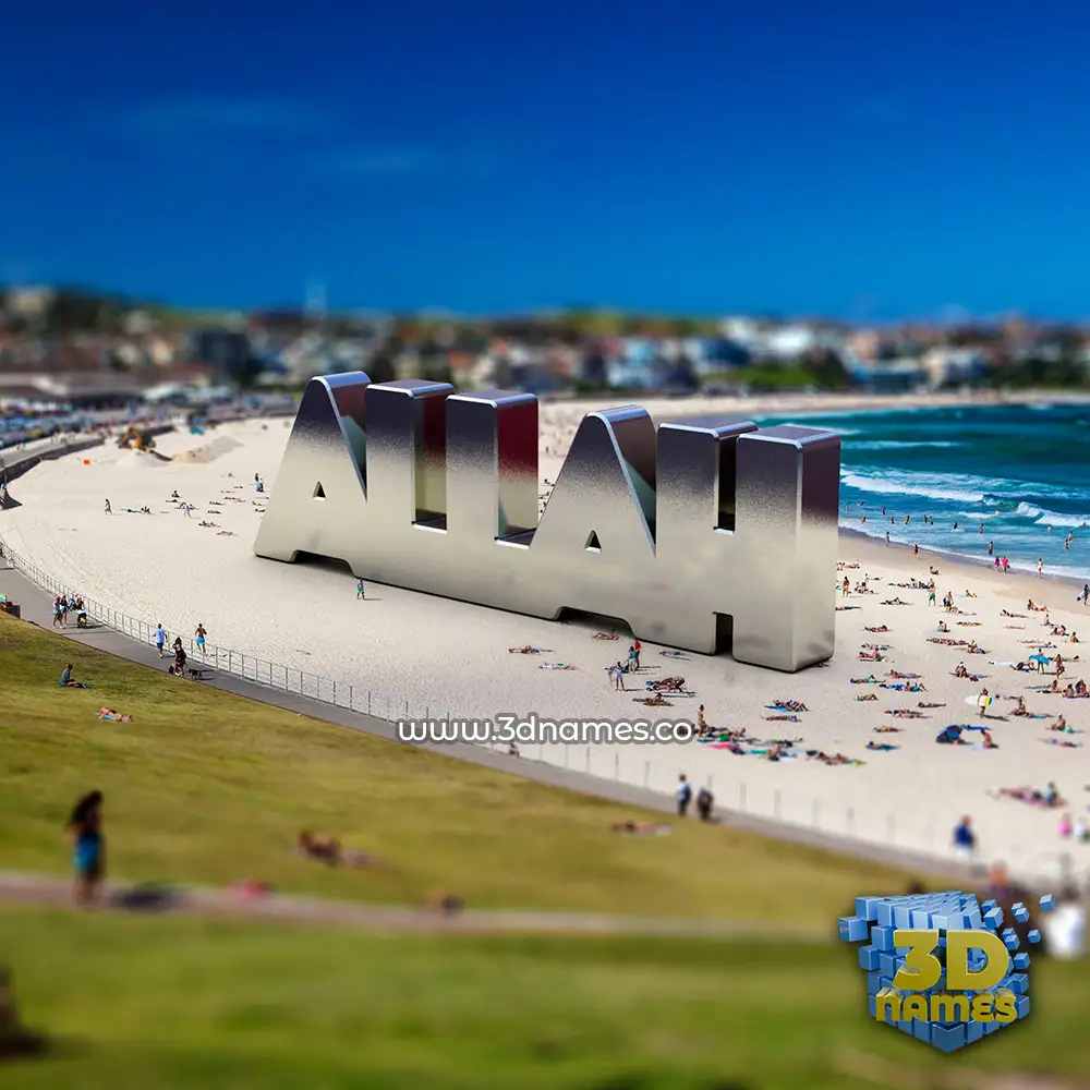 allah in Bondi Beach style - 3D name wallpaper