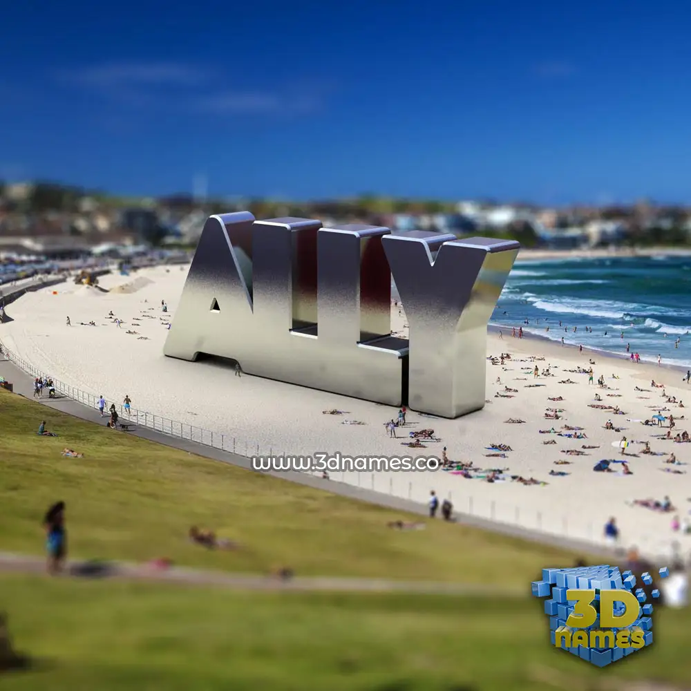 ally in Bondi Beach style - 3D name wallpaper