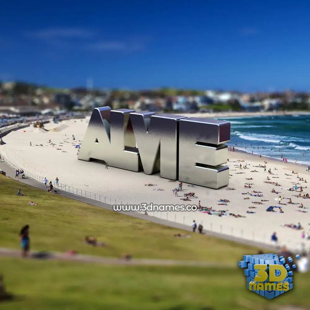alvie in Bondi Beach style - 3D name wallpaper