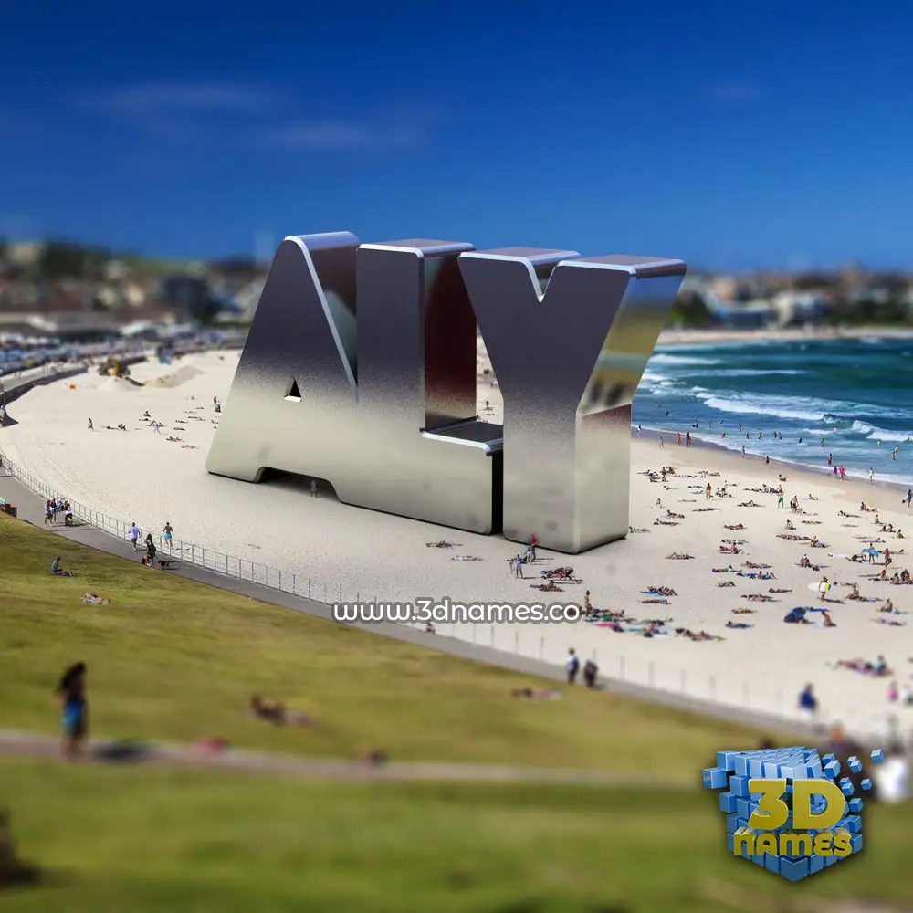 aly in Bondi Beach style - 3D name wallpaper