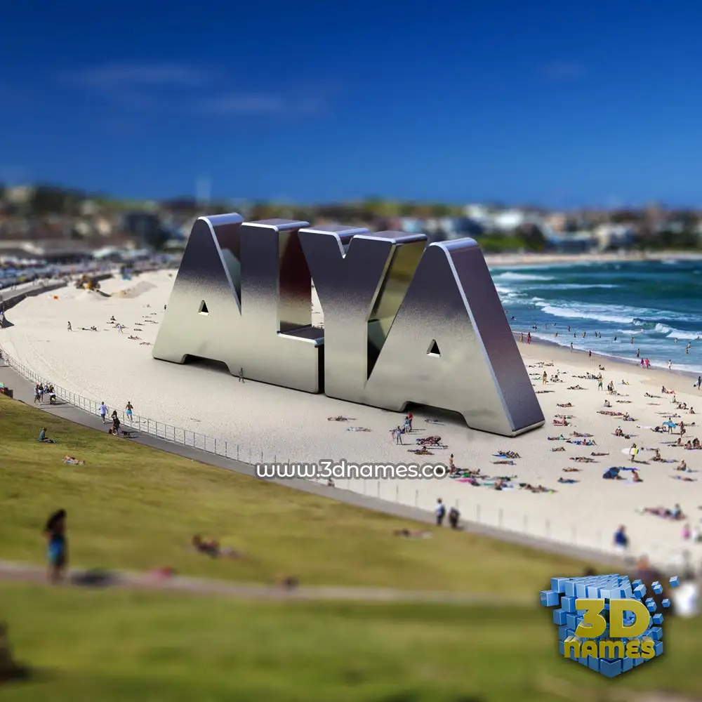 alya in Bondi Beach style - 3D name wallpaper