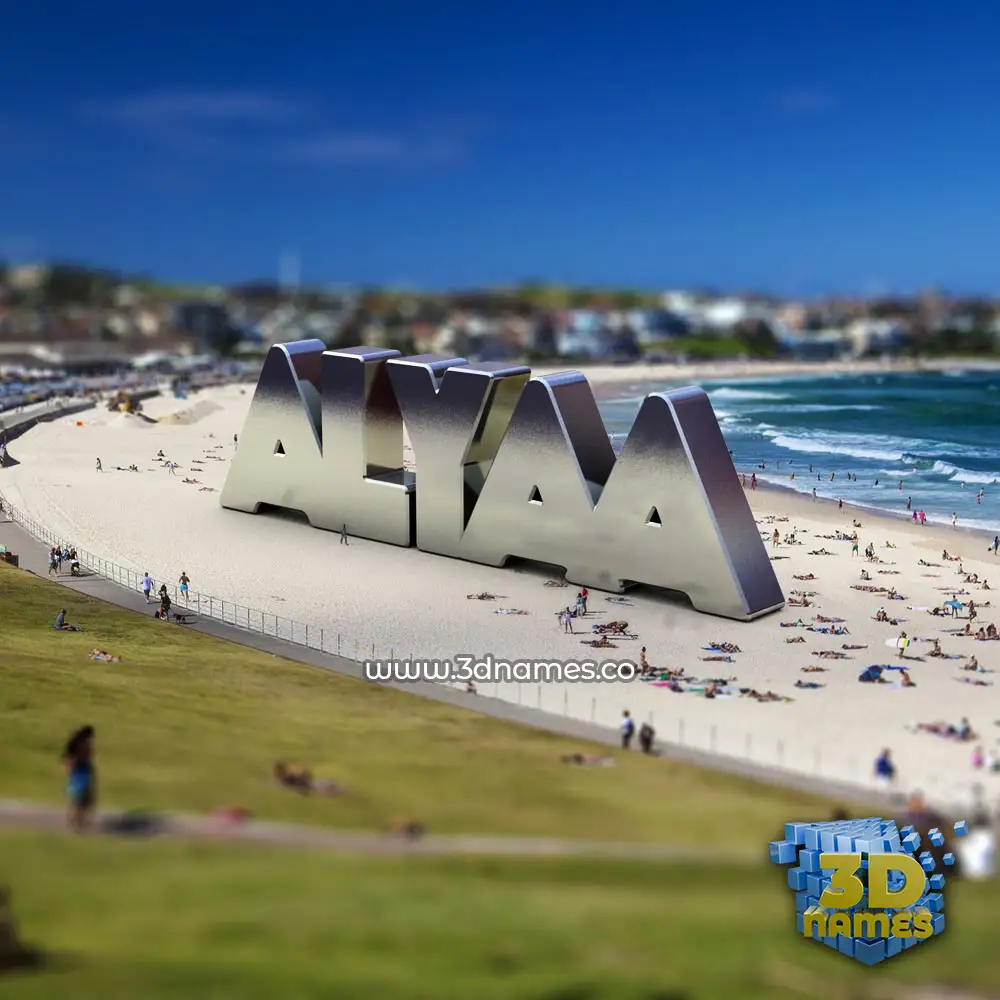 alyaa in Bondi Beach style - 3D name wallpaper