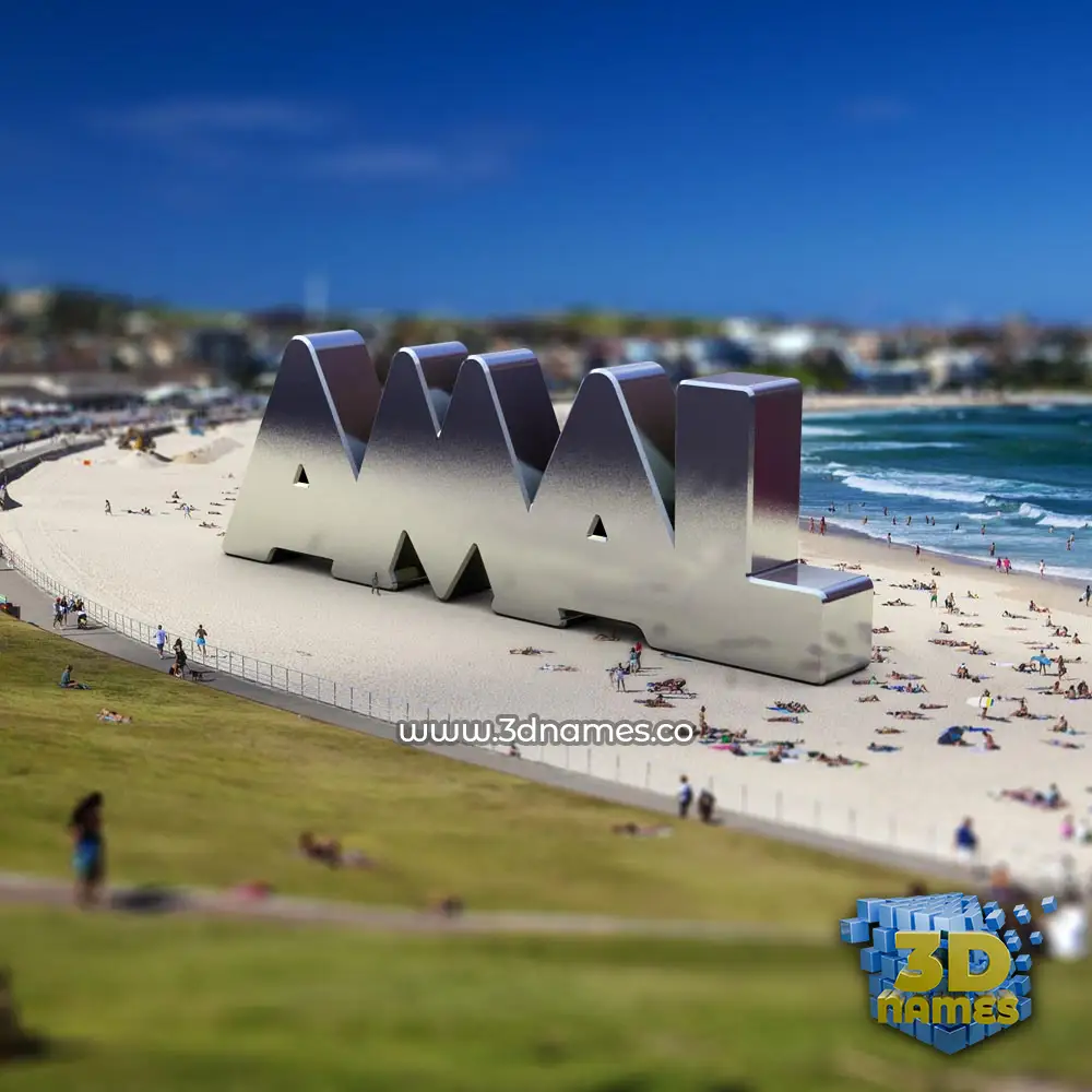 amal in Bondi Beach style - 3D name wallpaper