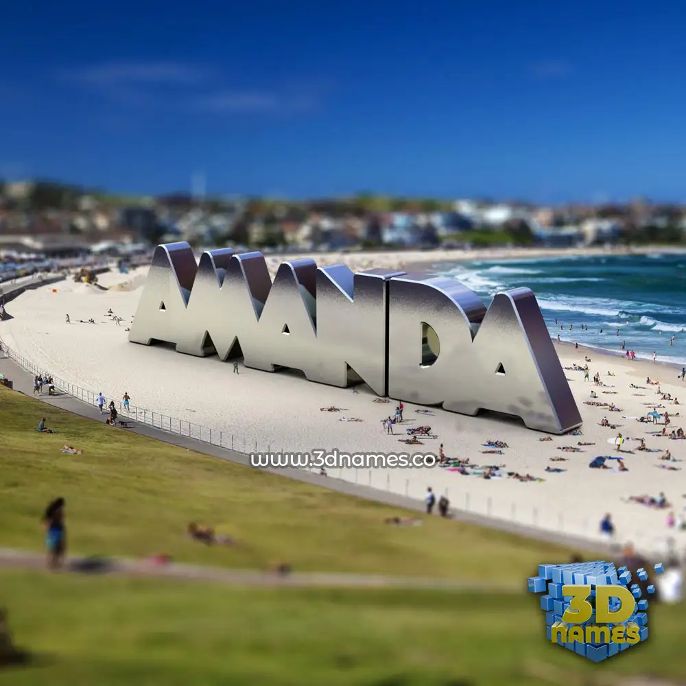 amanda in Bondi Beach style - 3D name wallpaper