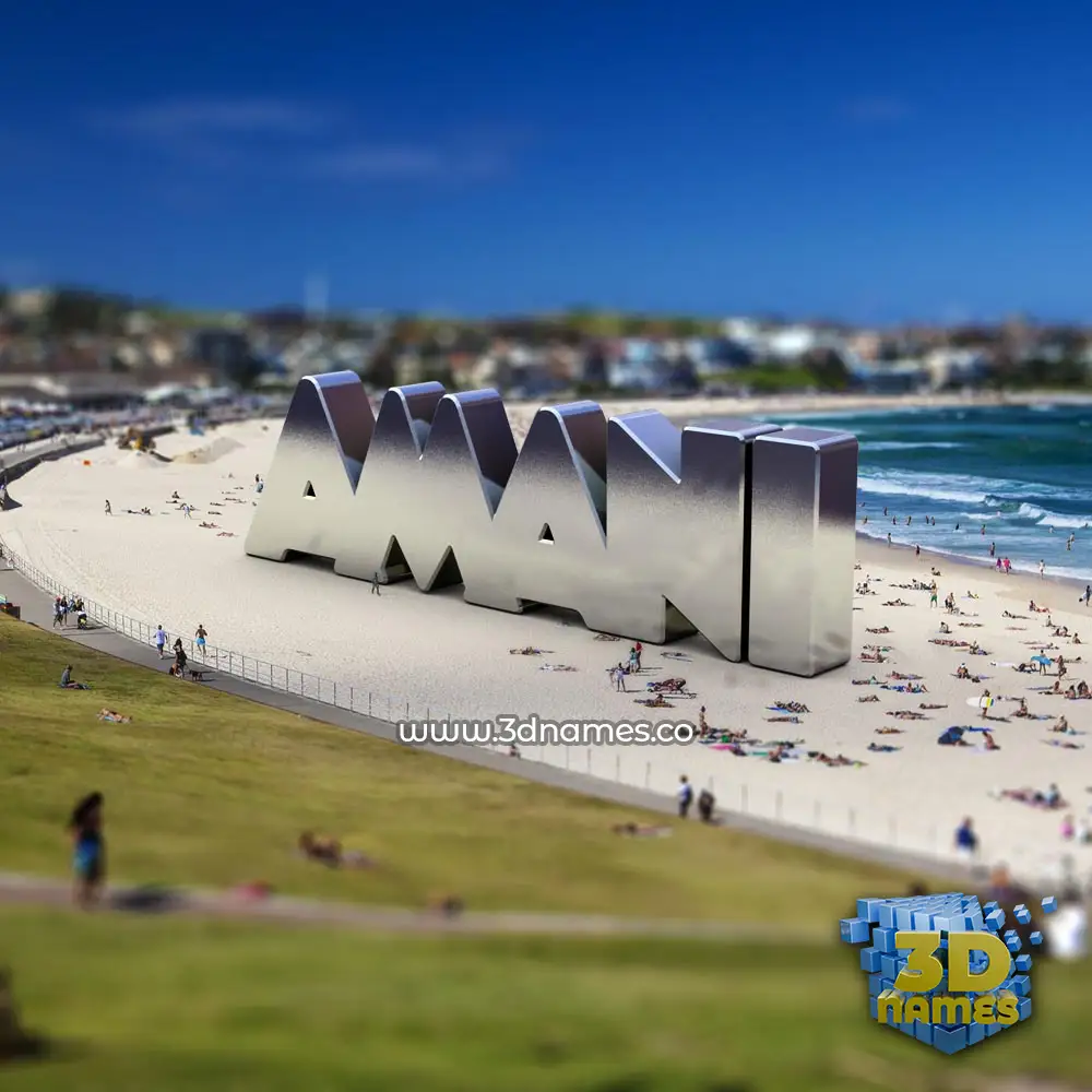 amani in Bondi Beach style - 3D name wallpaper
