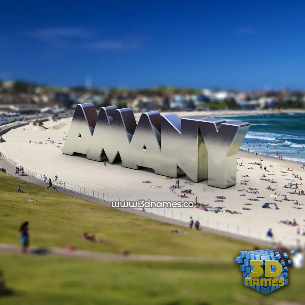 amany in Bondi Beach style - 3D name wallpaper