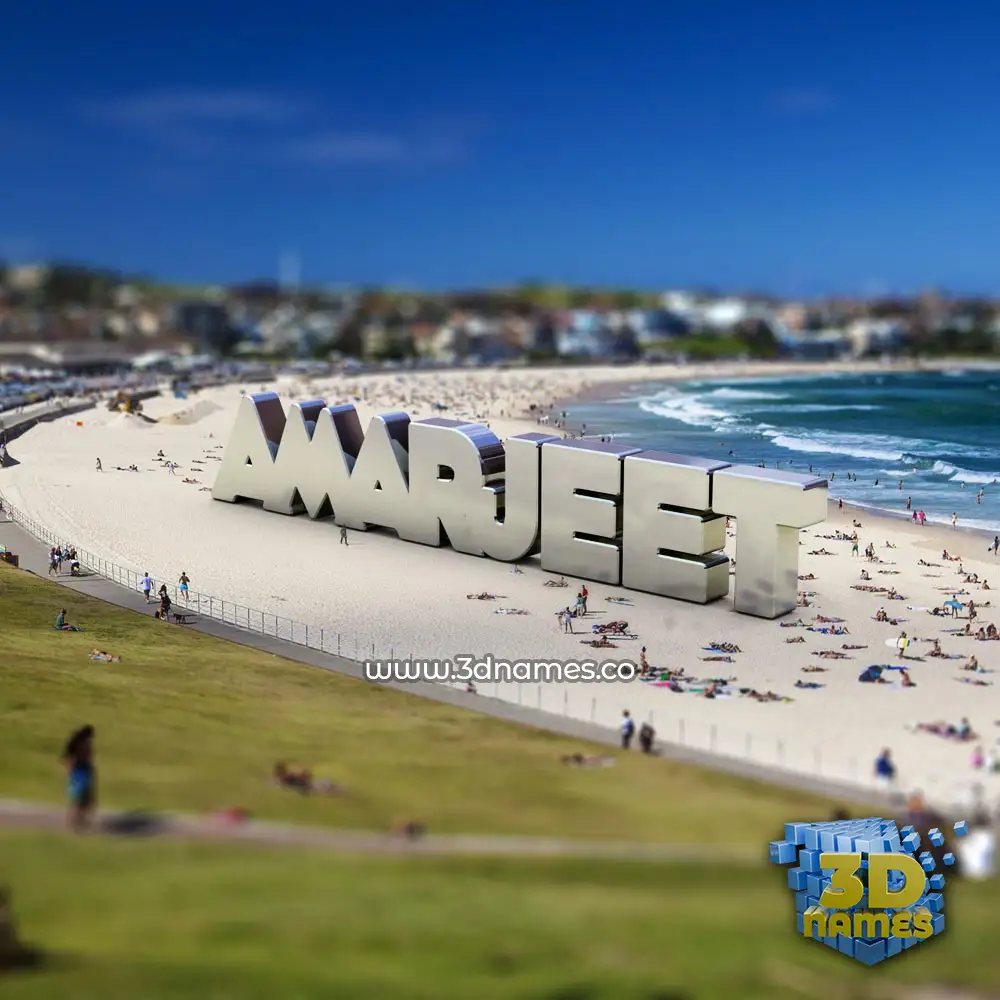 amarjeet in Bondi Beach style - 3D name wallpaper