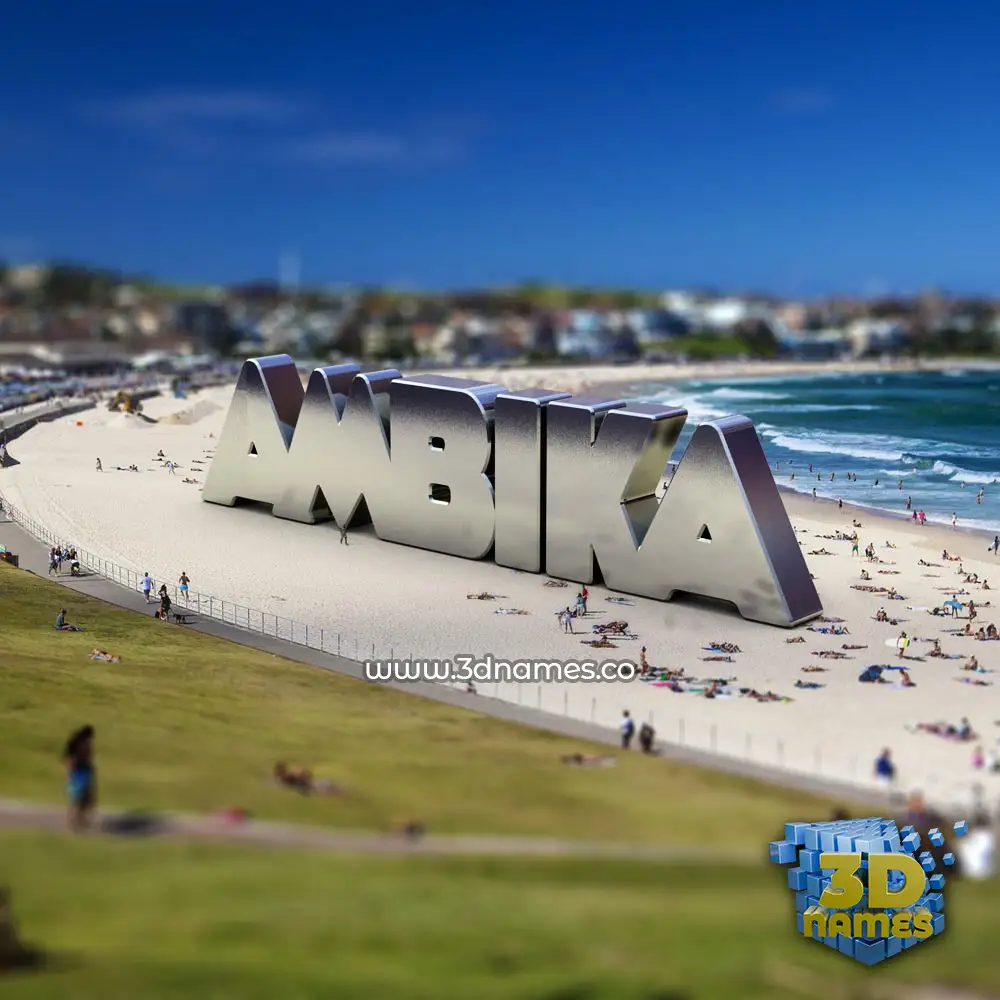 ambika in Bondi Beach style - 3D name wallpaper
