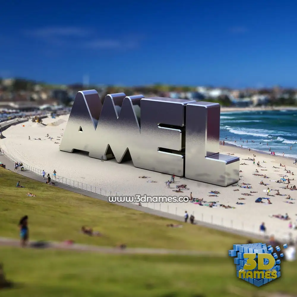 amel in Bondi Beach style - 3D name wallpaper