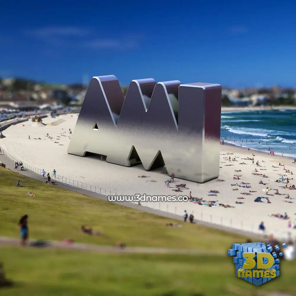 ami in Bondi Beach style - 3D name wallpaper
