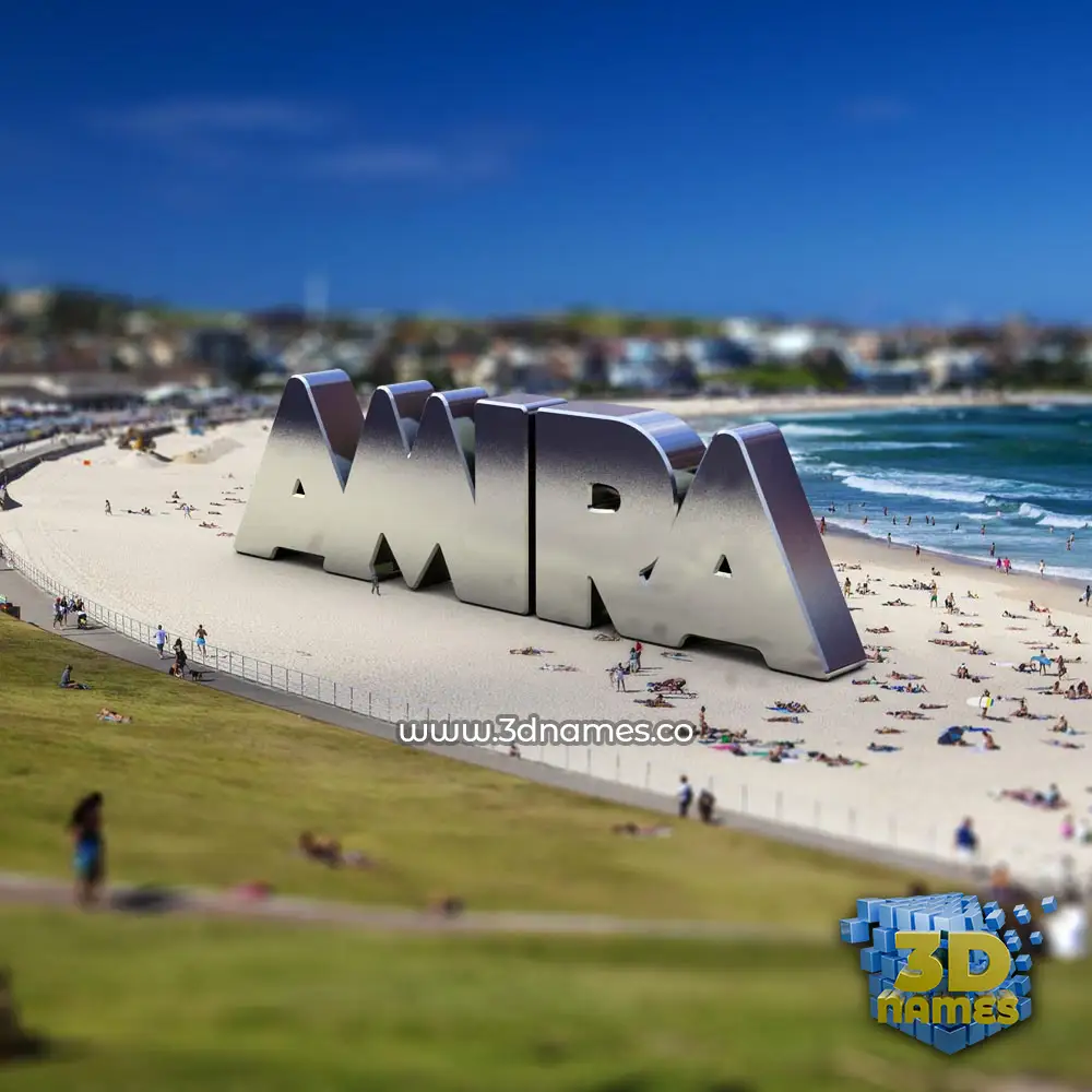 amira in Bondi Beach style - 3D name wallpaper