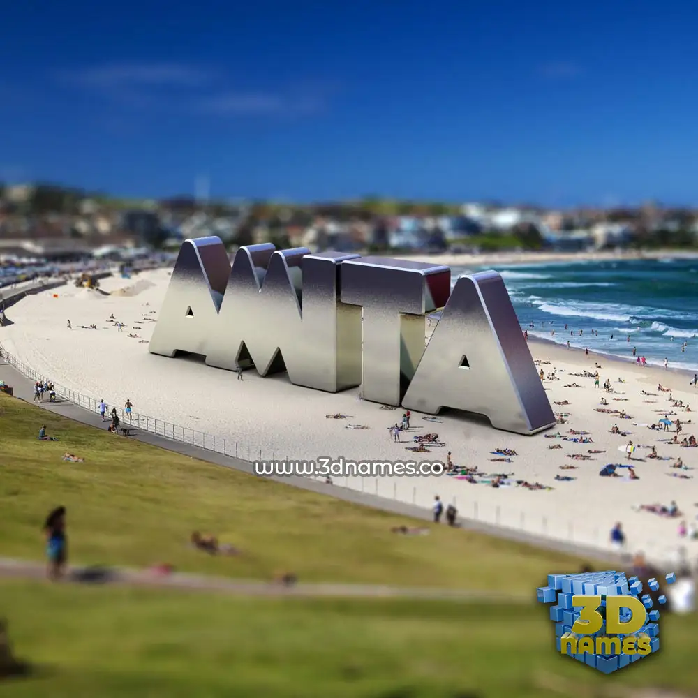 amita in Bondi Beach style - 3D name wallpaper