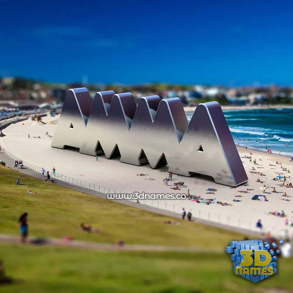 amma in Bondi Beach style - 3D name wallpaper
