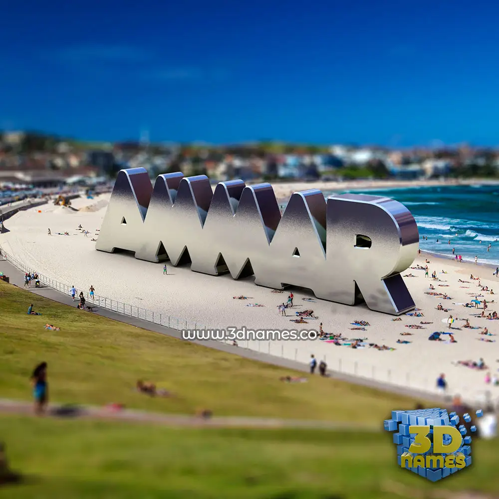 ammar in Bondi Beach style - 3D name wallpaper