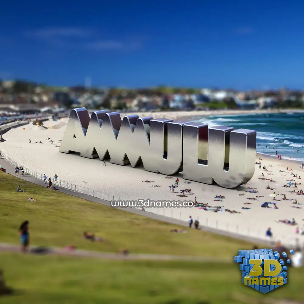 ammulu in Bondi Beach style - 3D name wallpaper