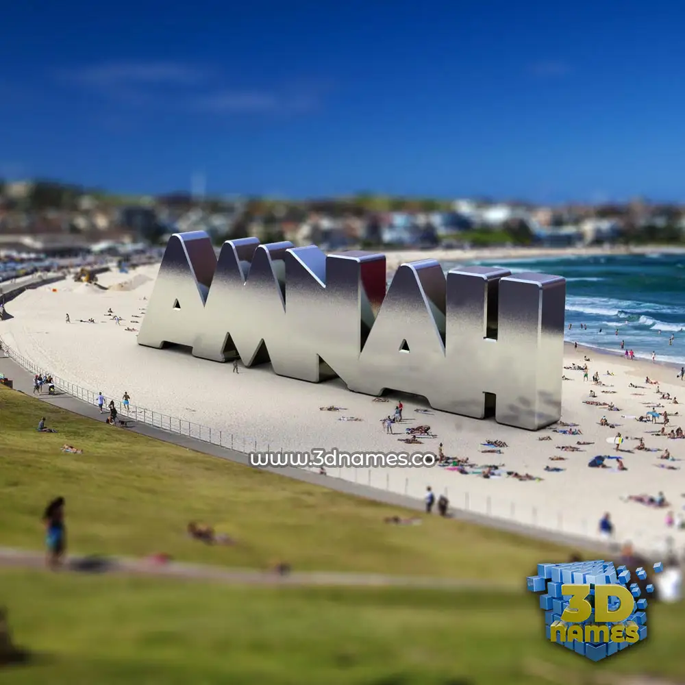 amnah in Bondi Beach style - 3D name wallpaper