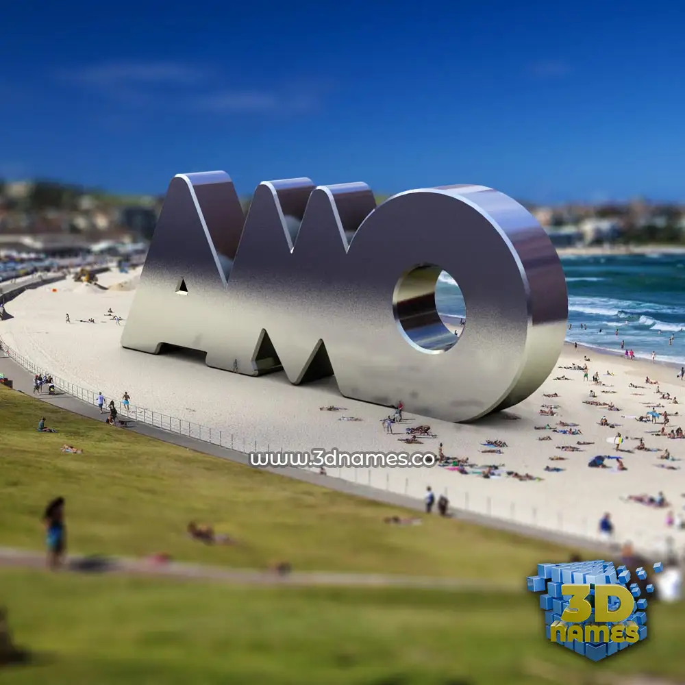 amo in Bondi Beach style - 3D name wallpaper