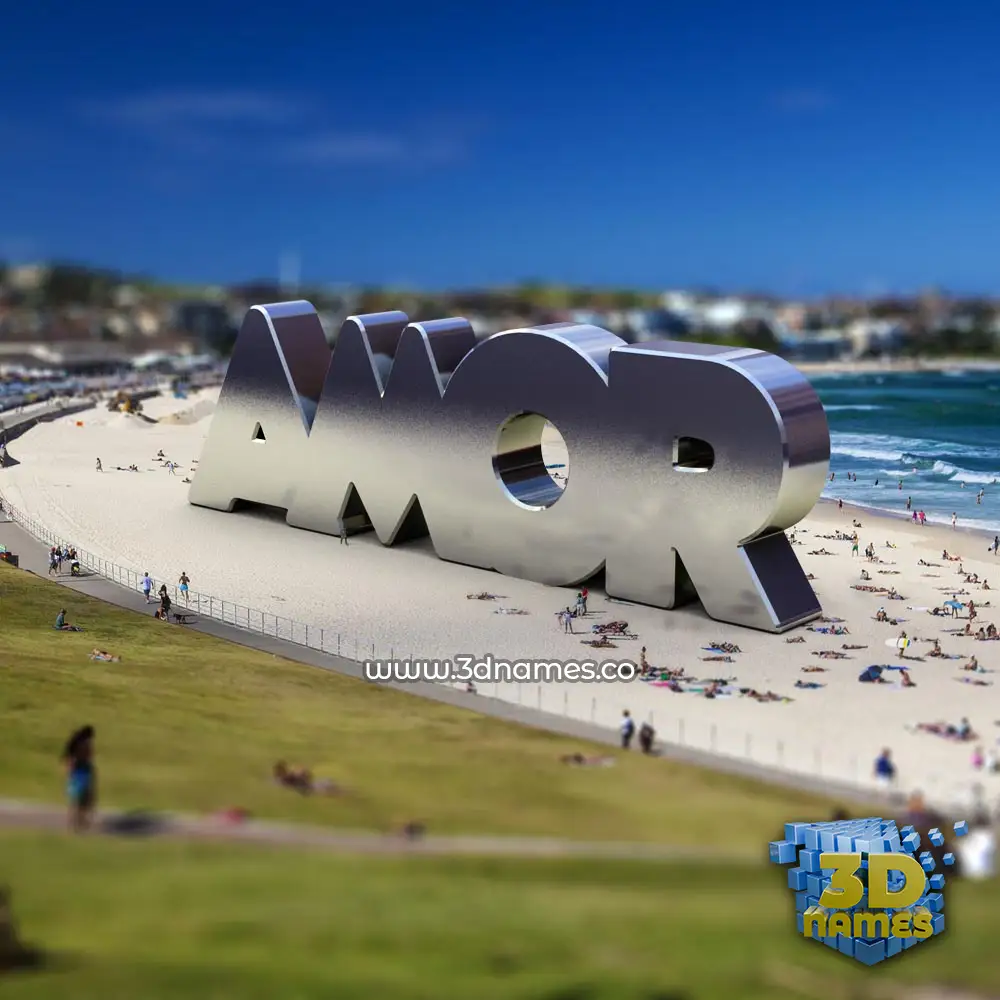 amor in Bondi Beach style - 3D name wallpaper