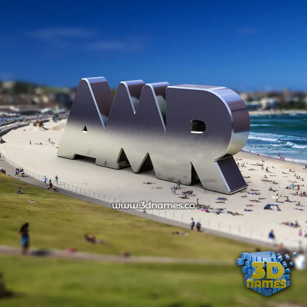 amr in Bondi Beach style - 3D name wallpaper
