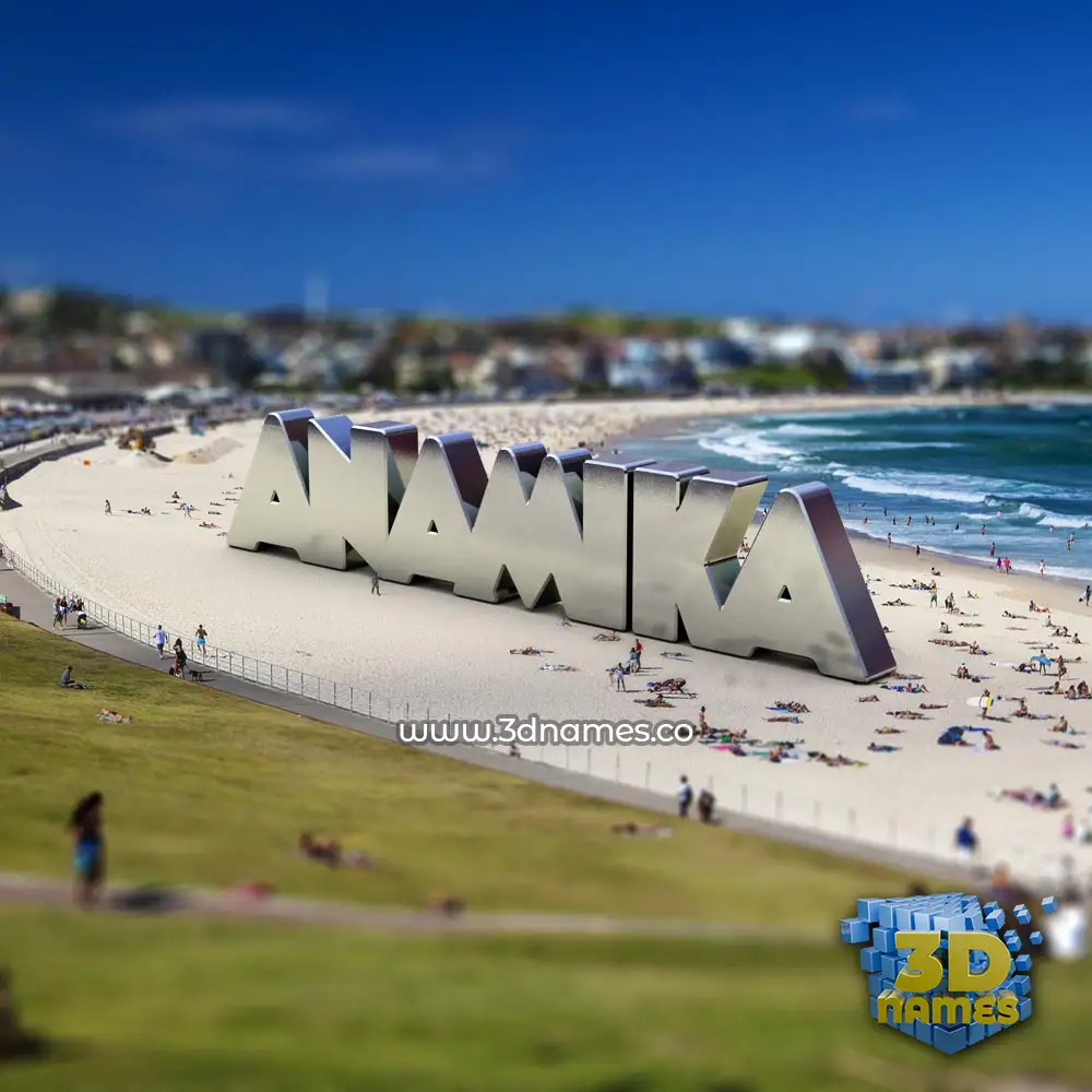anamika in Bondi Beach style - 3D name wallpaper