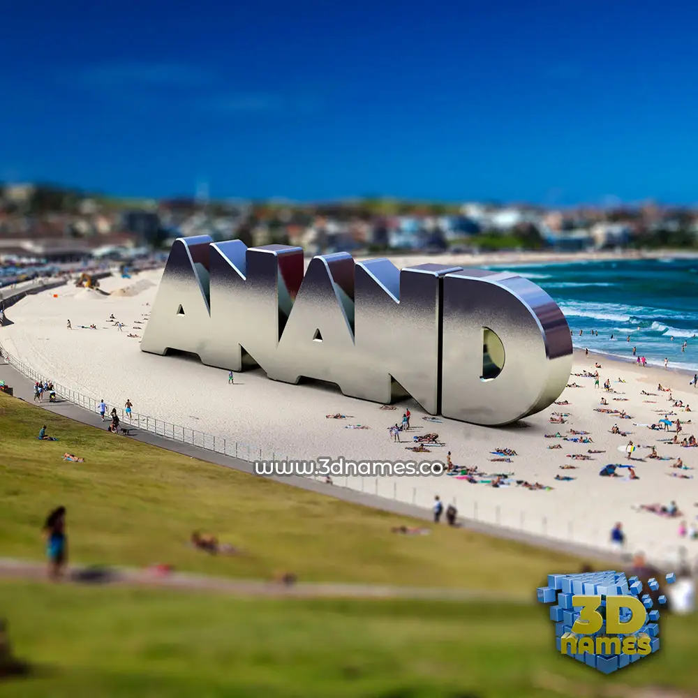 anand in Bondi Beach style - 3D name wallpaper