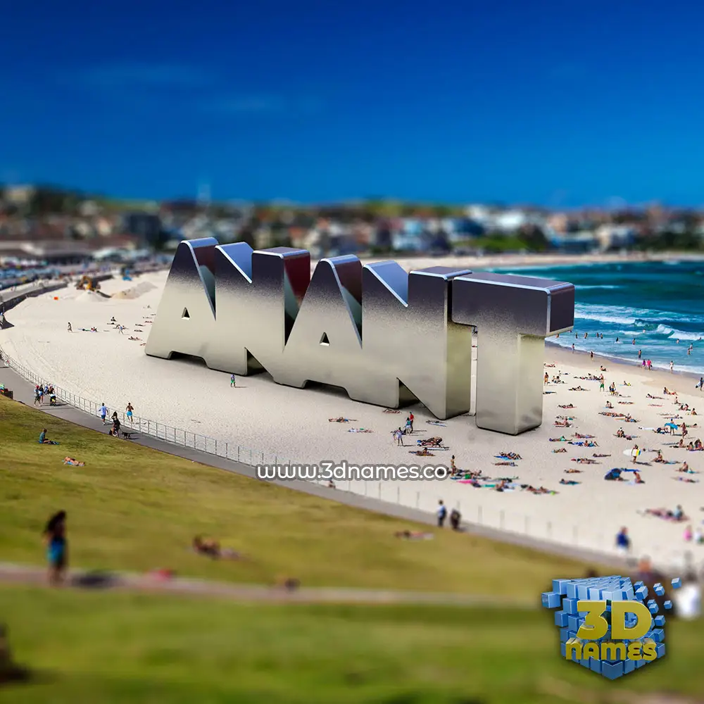 anant in Bondi Beach style - 3D name wallpaper