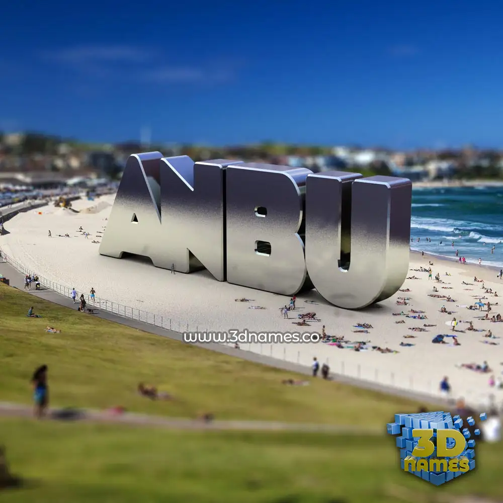 anbu in Bondi Beach style - 3D name wallpaper