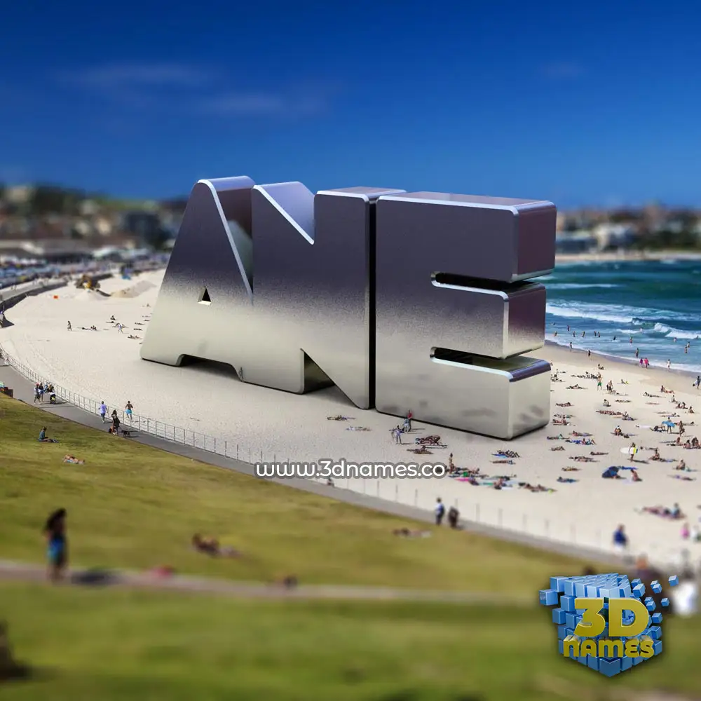 ane in Bondi Beach style - 3D name wallpaper