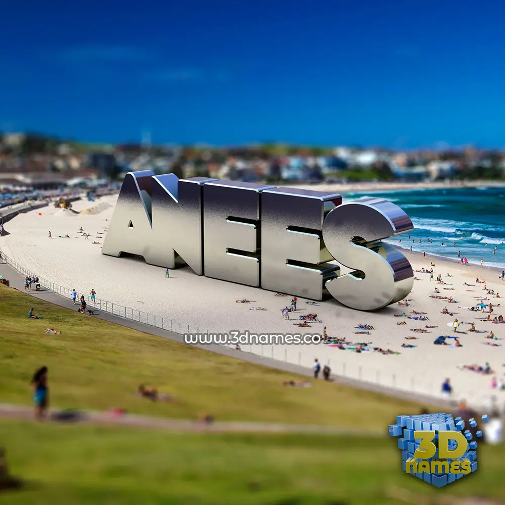 anees in Bondi Beach style - 3D name wallpaper